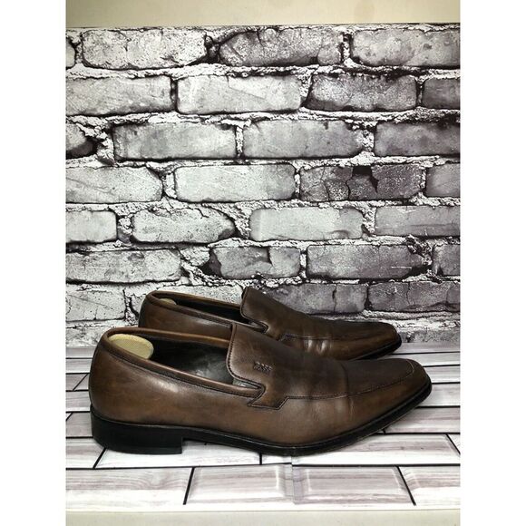 BOSS Hugo Boss Brown Leather Slip On Loafers Dress Shoes Men’s Sz 10.5M US/44EU main image 14